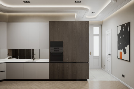 Budapest luxury apartment for sale  - Luxusný apartmán v centre Budapešti - BAJCSY17_render_kitchen_003_e29838fa661d1e7954f37f66e8cb6674