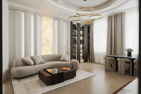 Budapest luxury apartment for sale  - Luxusný apartmán v centre Budapešti - BAJCSY17_render_livingroom_002_64c38310fd262c54b8466f8add225292