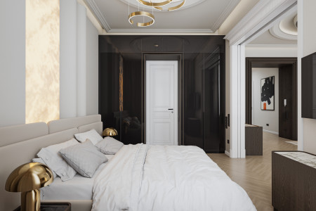 Budapest luxury apartment for sale  - Luxusný apartmán v centre Budapešti - BAJCSY17_render_master_bedroom_002_bb2f774740595f77f3dccfbd9c60865f